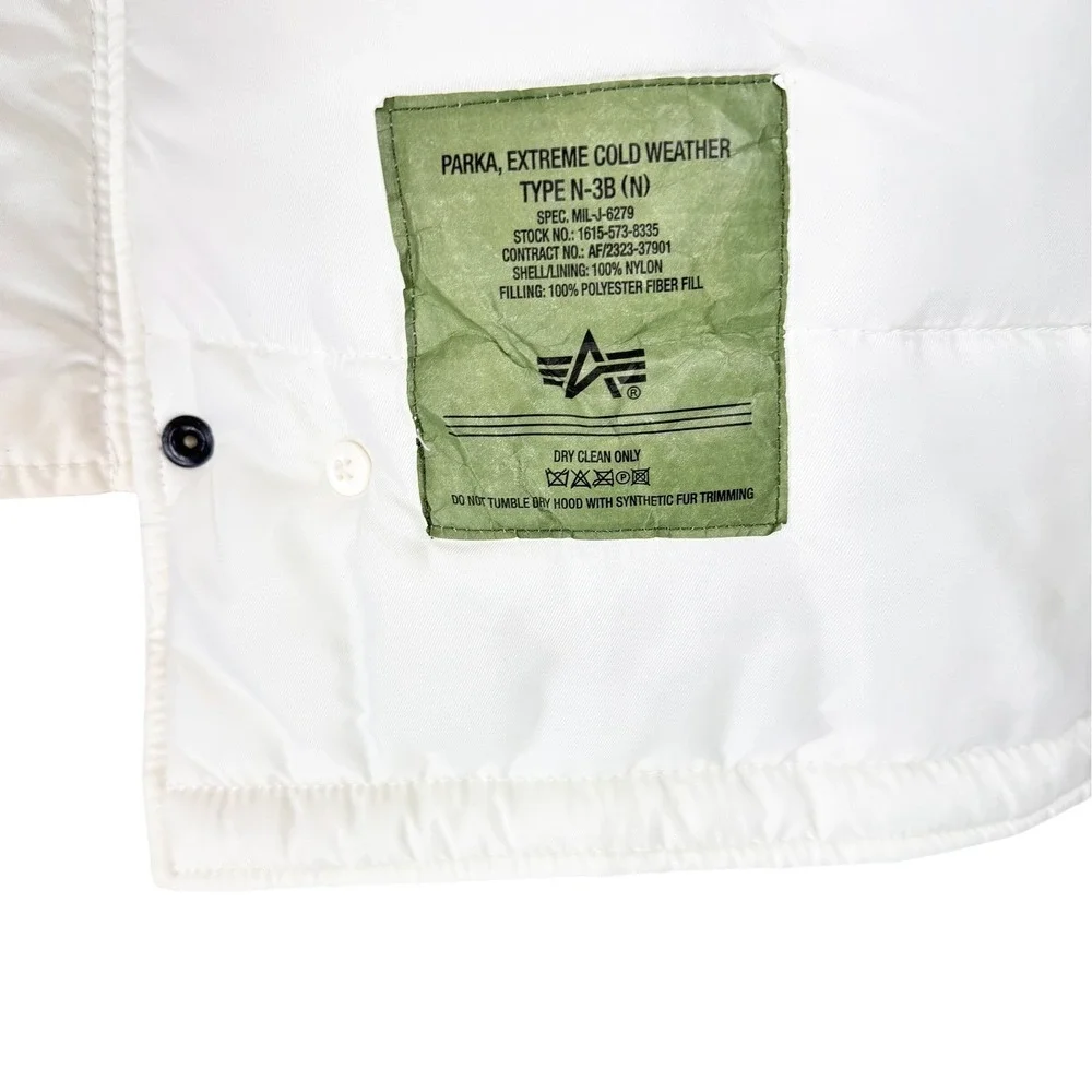 Alpha Industries N-3B Extreme Cold Weather Parka White 4XL Faux‎ Fur Gorpcore